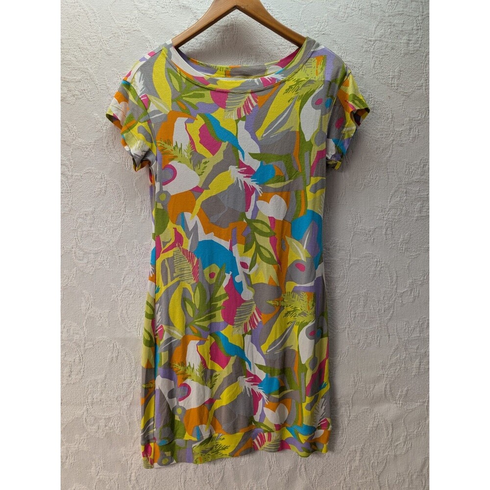 Trina Turk Multicolor Casual Dress P Geometric Floral Florescent Lagenlook